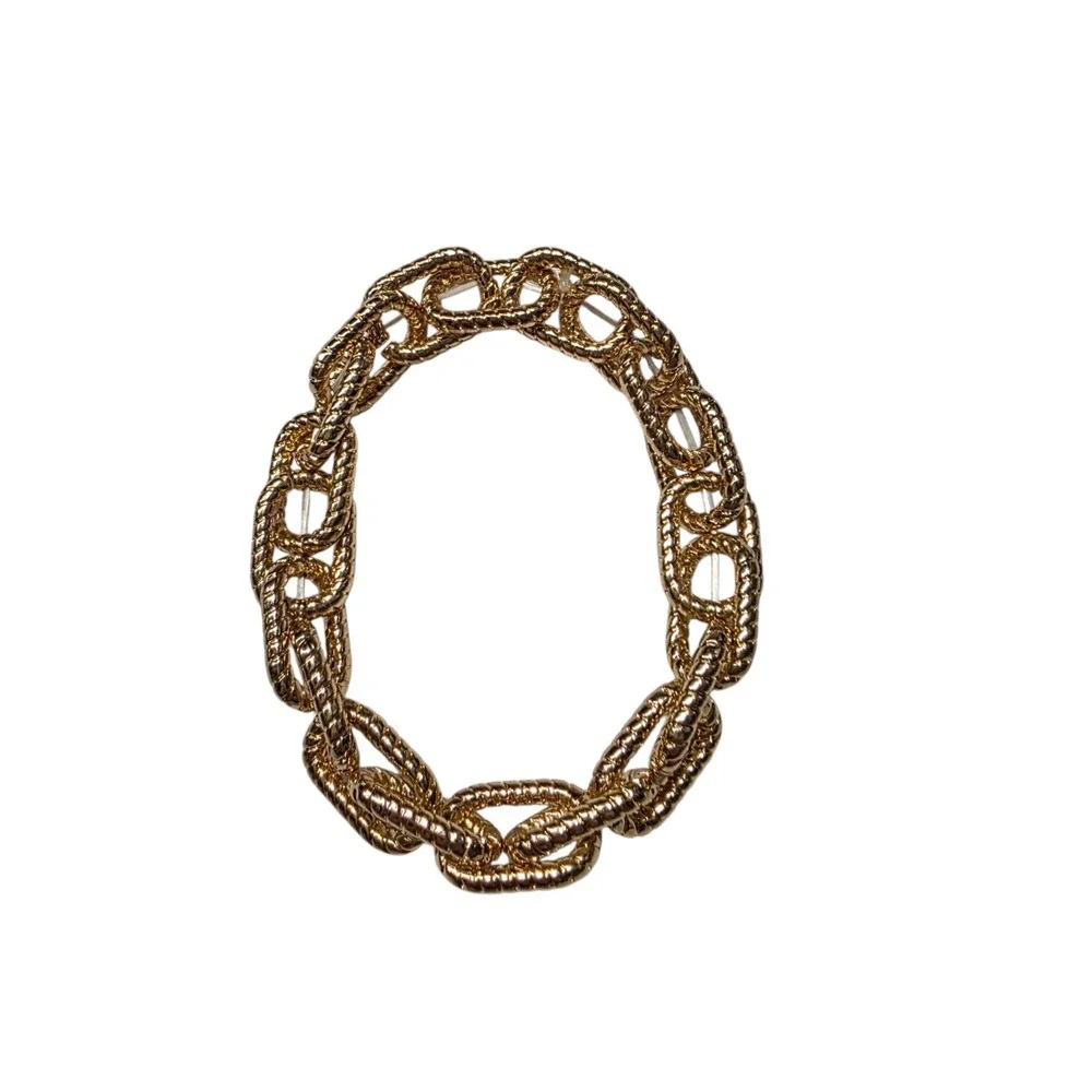 Unbranded Bracelet Women OS Gold Chunky Textured Link Statement Jewelry